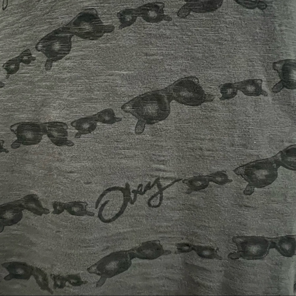 Obey Distressed Grey Black Glasses Patter Slub Racerback Tank Size L - Picture 4 of 15